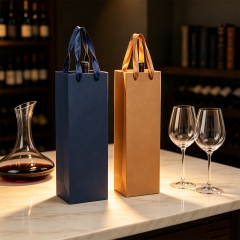 Wholesale Custom Kraft Bottle Gift Paper Bags Premium Packaging