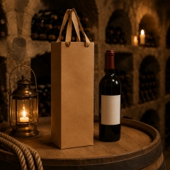 Wholesale Custom Kraft Bottle Gift Paper Bags Premium Packaging