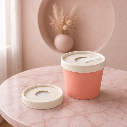 Κύπελλο παγωτού 2020 Προσαρμοσμένο τυπωμένο χαρτί Δοχεία συσκευασίας παγωτού