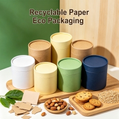 Food Grade Custom Paper Tube Packaging for Tea Canister Snacks/Baking/Dry Food