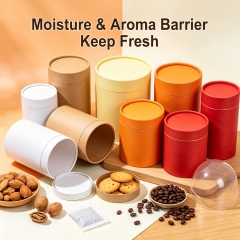 Food Grade Custom Paper Tube Packaging for Tea Canister Snacks/Baking/Dry Food