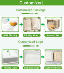 900ml/1000ml/1200ml Sugarcane Bagasse Food Container – Compostable Takeaway Box