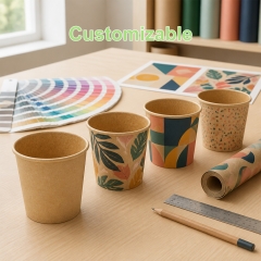 16 oz Custom Ice Cream Paper Cups with Printing Lids