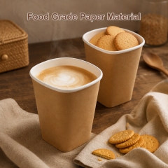Custom Square Paper Cups with PE Coating Wholesale Bulk for Hot Cold Drinks