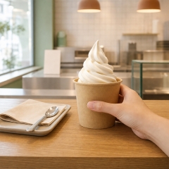 16 oz Custom Ice Cream Paper Cups with Printing Lids