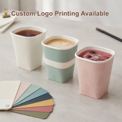 Custom Square Paper Cups with PE Coating Wholesale Bulk for Hot Cold Drinks