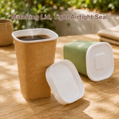 Custom Square Paper Cups with PE Coating Wholesale Bulk for Hot Cold Drinks