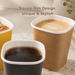 Custom Square Paper Cups with PE Coating Wholesale Bulk for Hot Cold Drinks
