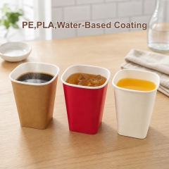 Custom Square Paper Cups with PE Coating Wholesale Bulk for Hot Cold Drinks