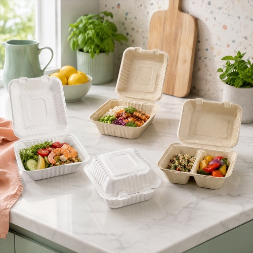 Compostable Hamburger Box for Restaurants & Takeaway