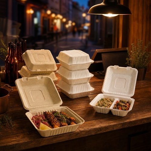 Sugarcane Bagasse Clamshell Boxes 6