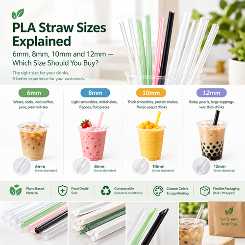 PLA Straw Sizes Explained: 6mm, 8mm, 10mm and 12mm — Which Size Should You Buy?