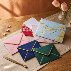 Gold Foil Stamping Paper Envelope Custom Luxury Wedding Brand Envelope