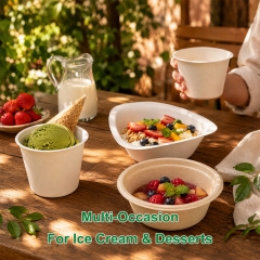 Small Sugarcane Bagasse Ice Cream Cups 3oz/4oz/5oz Wholesale