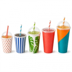 Wholesale Cold Drink Paper Cups 7oz 8oz 10oz Juice Cups with Custom Printing