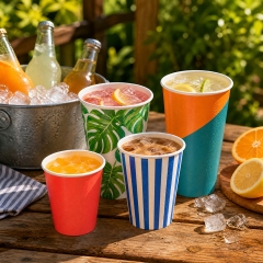 Large Cold Drink Paper Cups 20 oz to 24 oz for Smoothies and Takeaway Drinks