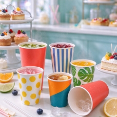 Large Cold Drink Paper Cups 20 oz to 24 oz for Smoothies and Takeaway Drinks