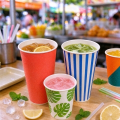 Large Cold Drink Paper Cups 20 oz to 24 oz for Smoothies and Takeaway Drinks