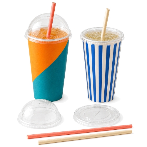 Large Cold Drink Paper Cups 20 oz to 24 oz for Smoothies and Takeaway Drinks