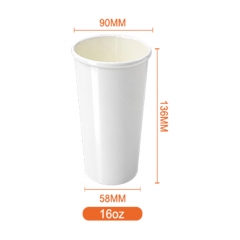 16oz Double PE Paper Cup for Cold Drinks Bulk