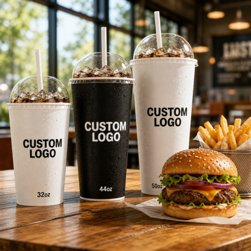 Double Coated Cold Drink Paper Cups 7 oz to 50 oz with Custom Printing