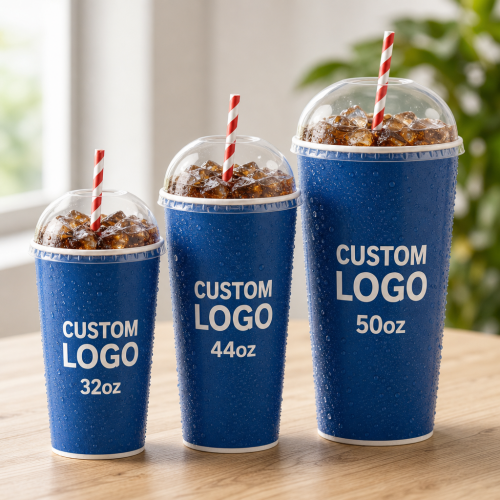 Custom Juice Paper Cups with Lids for Cold Drinks