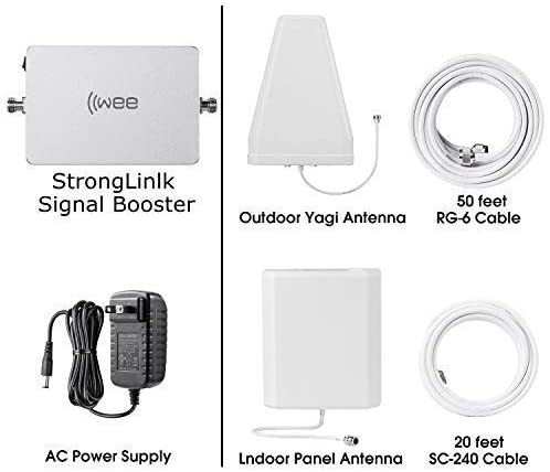 IIWEE Phone Signal Booster Sets for All Carriers Voice Text and 4G LTE Up to 4000 Sq Ft for Home and Office