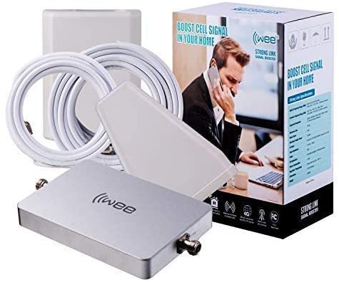 IIWEE Phone Signal Booster Sets for All Carriers Voice Text and 4G LTE Up to 4000 Sq Ft for Home and Office