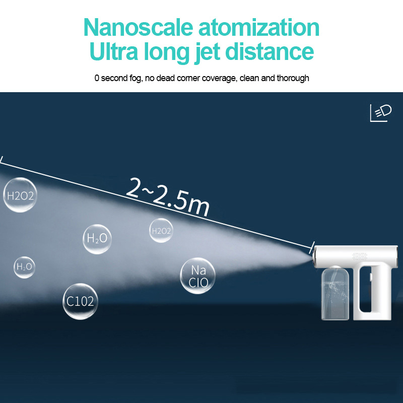 Blue Light Wireless Nano Sprayer Atomizer Fogger Disinfection Water Sprayer Machine Steam Spray Guns Garden Accessories