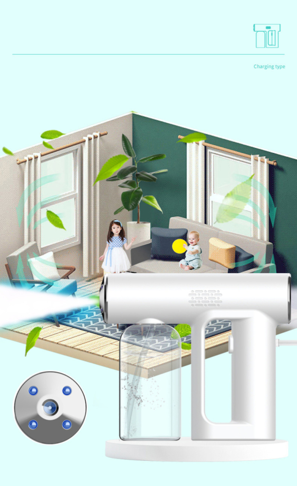 Blue Light Wireless Nano Sprayer Atomizer Fogger Disinfection Water Sprayer Machine Steam Spray Guns Garden Accessories