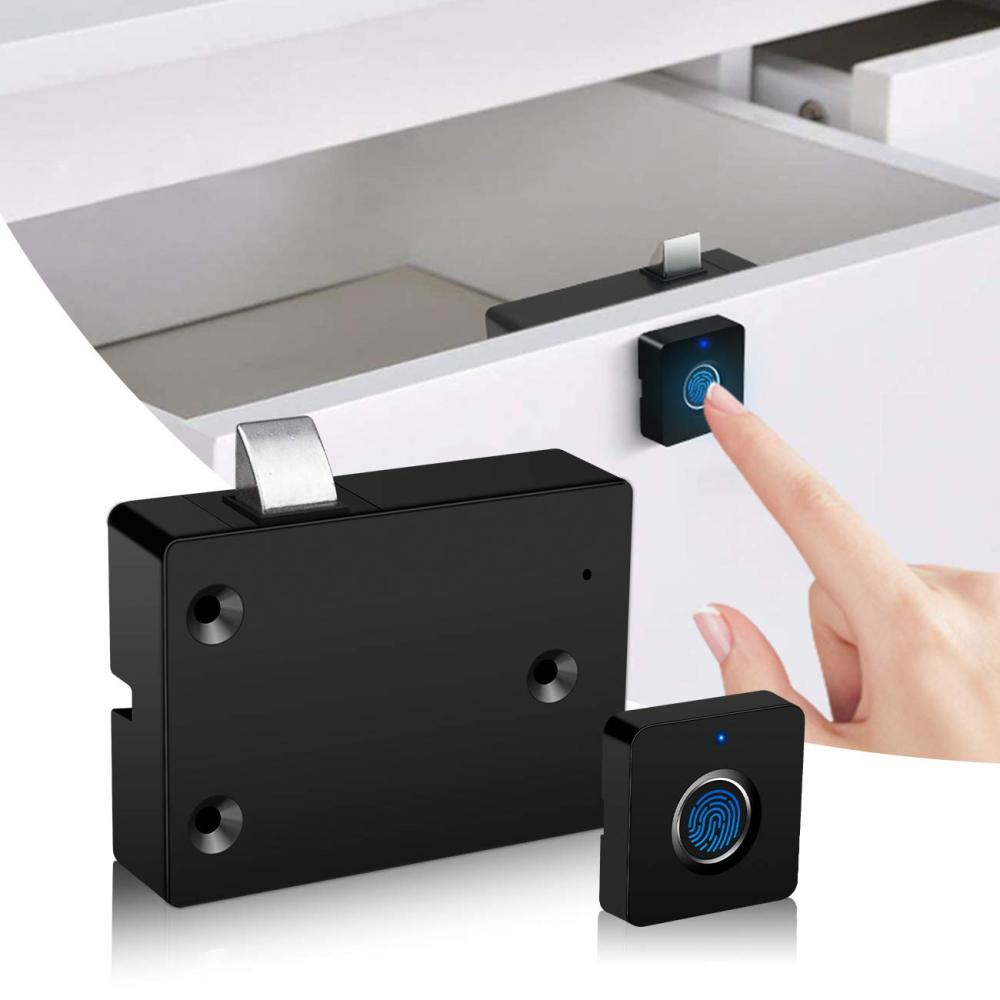 Fingerprint Lock Electronic Cabinet Door Locks, Smart Biometric Hidden File Cabinet Lock Kit Replacement, USB Rechargeable Keyless Furniture Drawer Lock for Cabinets, Suitable for Home & Office