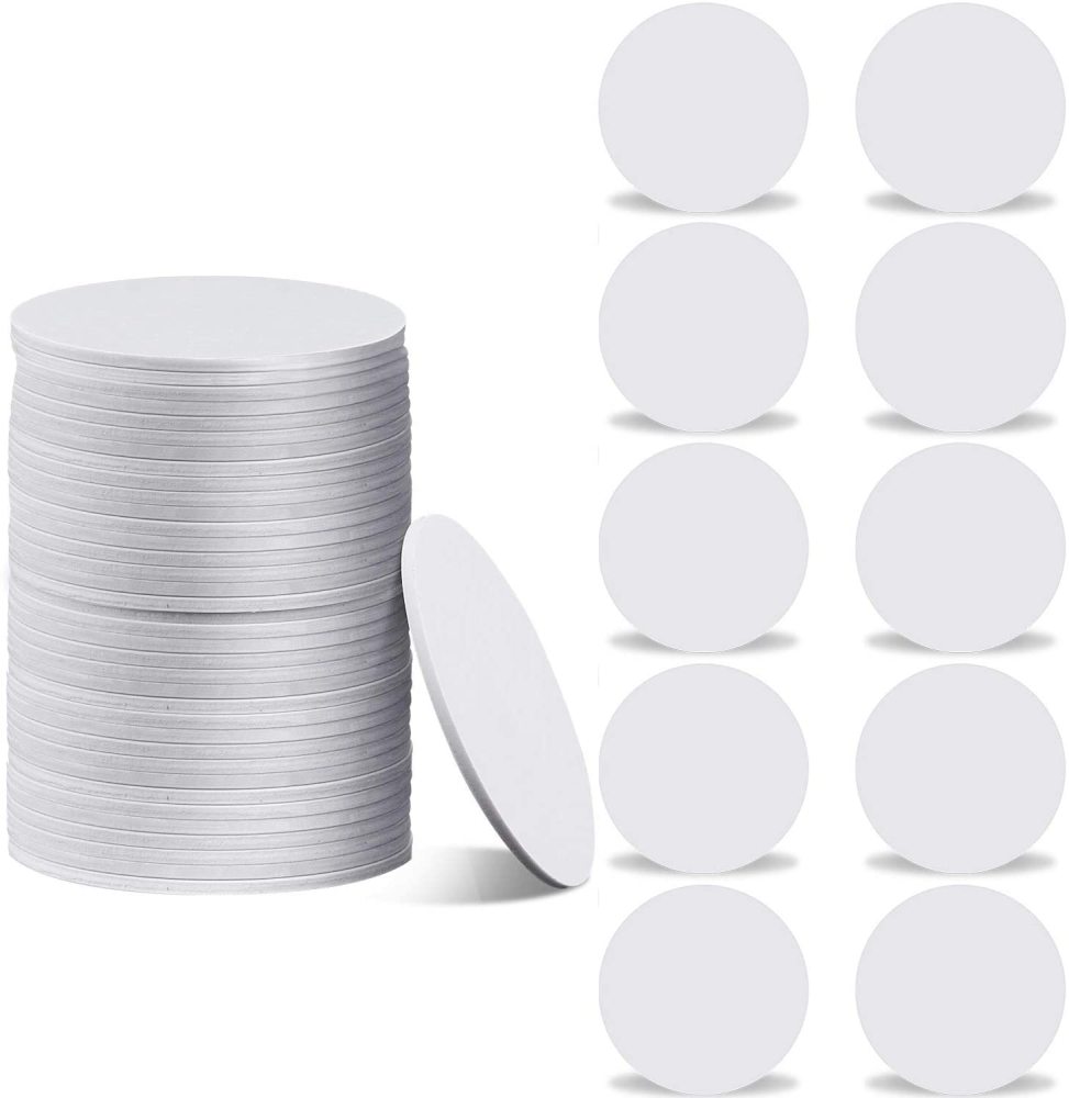 50 Pieces 215 NFC Card Tag Blank White PVC Card NFC Coin Cards Compatible with Tagmo and NFC Enabled Mobile Phones and Devices, Round (25 mm/ 1 Inch)