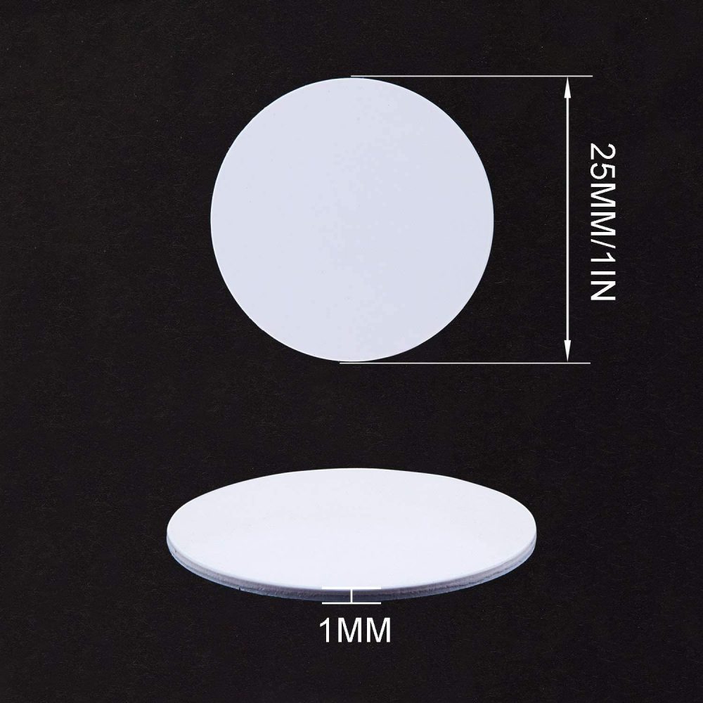 50 Pieces 215 NFC Card Tag Blank White PVC Card NFC Coin Cards Compatible with Tagmo and NFC Enabled Mobile Phones and Devices, Round (25 mm/ 1 Inch)