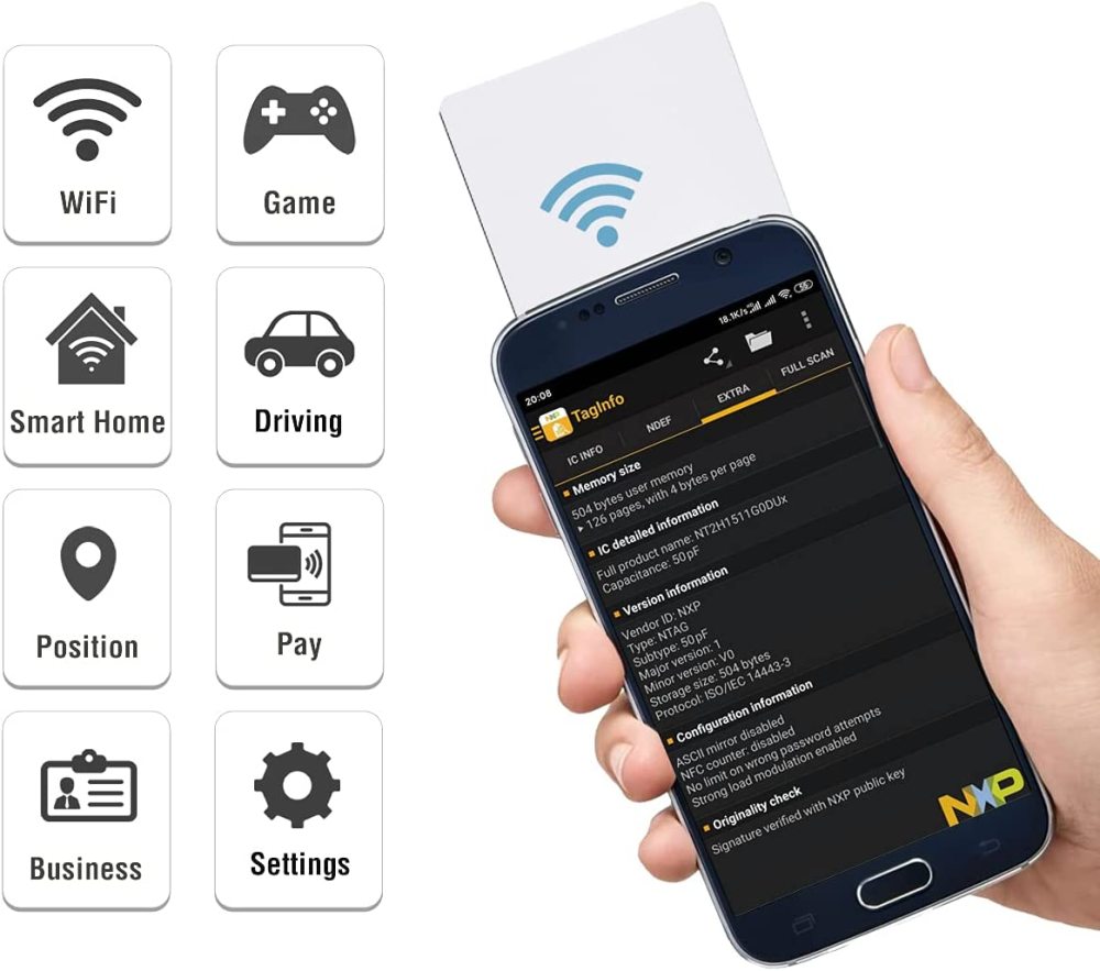 45 x NTAG215 NFC Cards (Blank Amiibo NFC Cards) - DEEDYGO Programmable PVC Blank NFC 215 Cards Compatible with All NFC-Enabled Phone