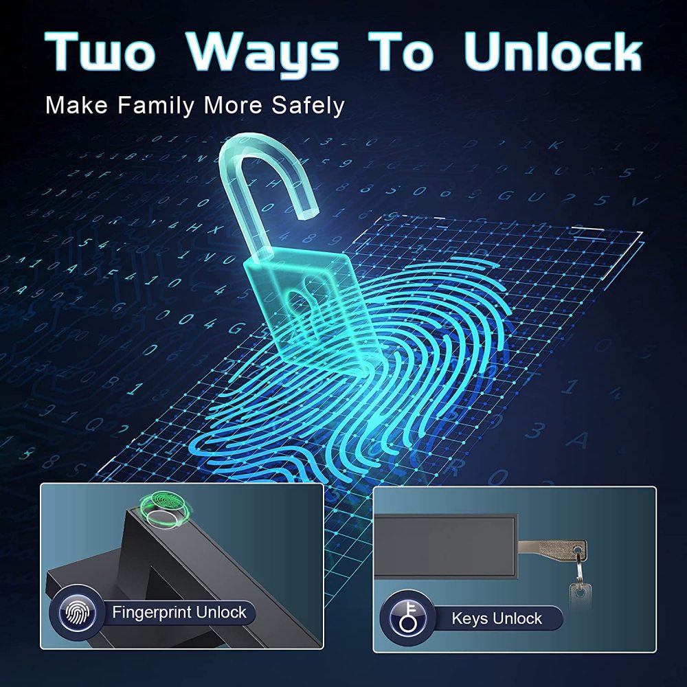 IT OSAYDE  Fingerprint Door Lock Biometric Door Lock Smart Door Knob Gate Locks Left-Right Adjustable Handle Keyless Entry Door Lock for Bedroom Hotel Warehouse Office (F180)
