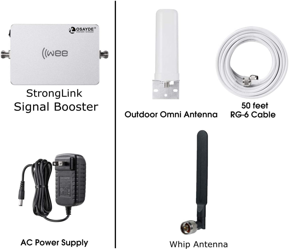 IIWEE Phone Signal Booster Sets for All Carriers Voice Text and 4G LTE Up to 4000 Sq Ft for Home and Office Signal boosts