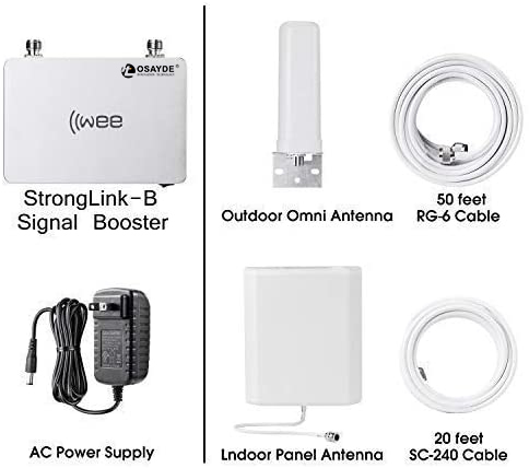 IIWEE Cell Phone Signal Booster Sets for All Carriers Voice Text and 4G LTE Up to 3500 Sq Ft for Home and Office