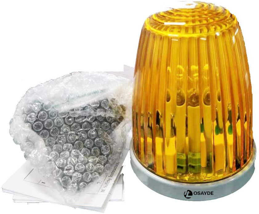 IT OSAYDE Waterproof Warning Light for Gate Opener System Signal Flash Alarm Lamp with Installation Accesssories with Yellow Cover(110V AC)