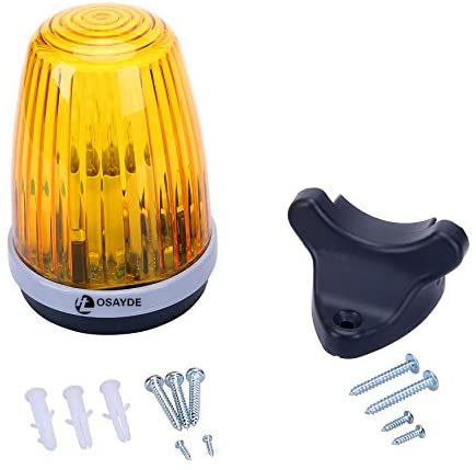 IT OSAYDE Waterproof Warning Light for Gate Opener System Signal Flash Alarm Lamp with Installation Accesssories with Yellow Cover(110V AC)