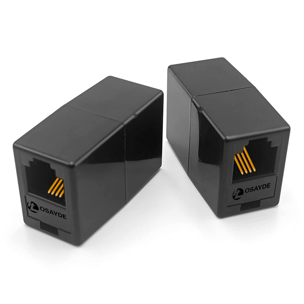 IT OSAYDE (5 Pack) RJ11 Coupler Telephone in-Line Coupler Extender RJ11 6P4C Female to Female for Landline Phone and Fax Black