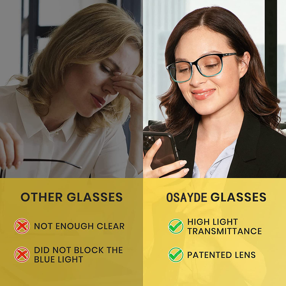IT OSAYDE Blue Light Blocking Glasses Square Computer Eyewear Clear Lens Eyeglasses Frame