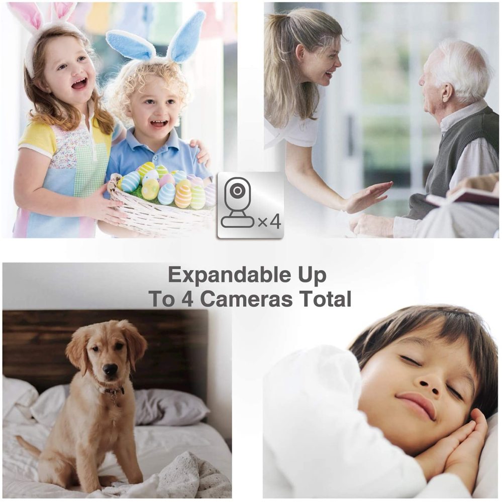 IT OSAYDE Video Baby Monitor, 4.3" High Resolution Display, 2 Cams for 2 Rooms, 18-Hour Battery Life, 1000ft Range, 2-Way Communication, Secure Privacy Wireless Technology