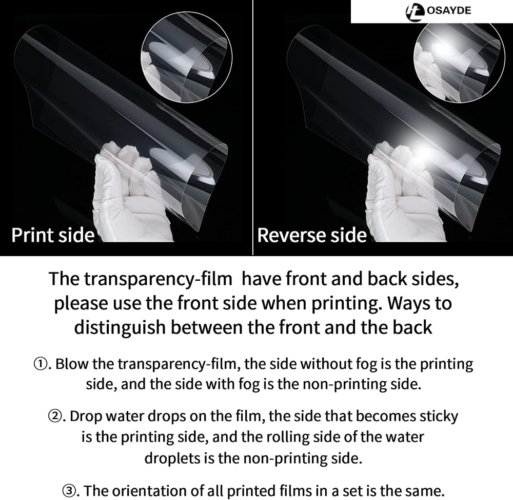 IT OSAYDE 60 Sheets Transparency-Film Paper Clear for Overhead Projector, Transparencies Printing Transparent Film for Ink Jet Printers Printing Film High Definition - 8.5 x 11 Inches