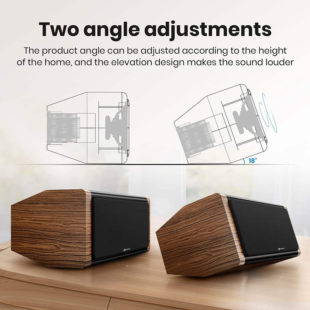 IT OSAYDE Center Channel Cabinet Speaker For Home Theater- 100 Watt Powered Speaker With Deep Bass 2-Way 3-Driver, Dual 5.25” High-Output Woofers, and Dynamic 1” Tweeter, Adjustable angle and all hand-made -Moukey Mcs1
