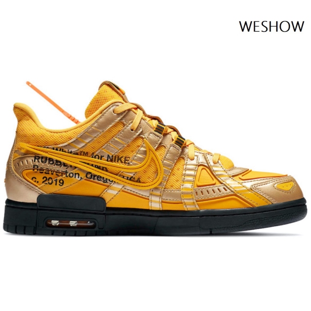 Off- White x Nike Air Rubber Dunk &quot;University Gold&quot;