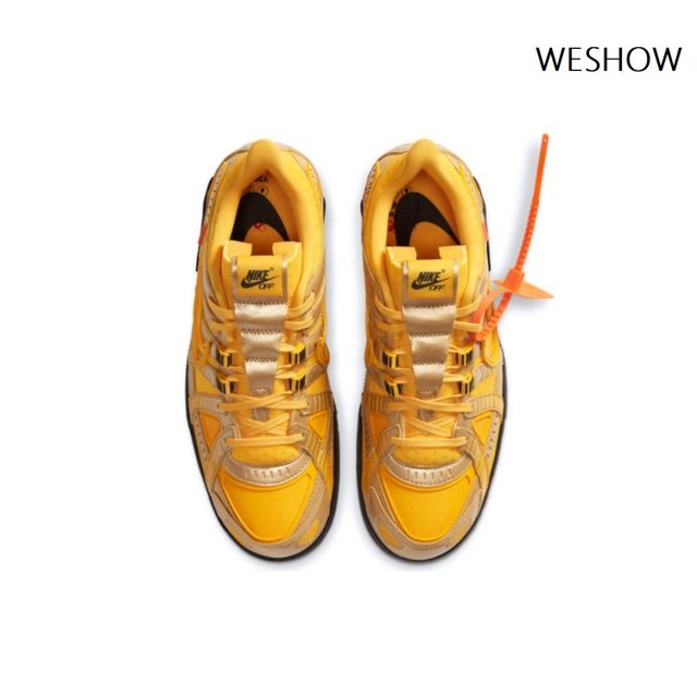 Off- White x Nike Air Rubber Dunk &quot;University Gold&quot;