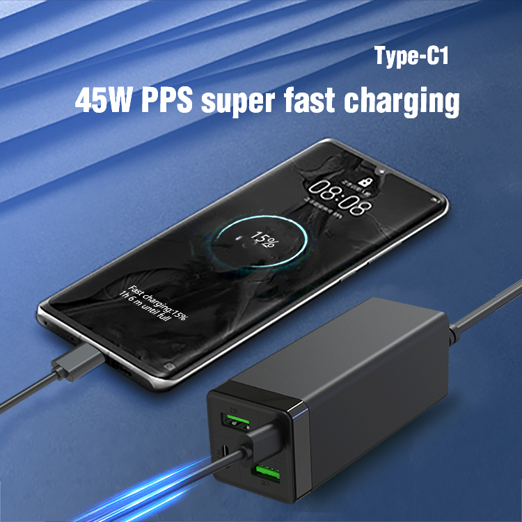 45w pps type c pd port charger station for phone laptop