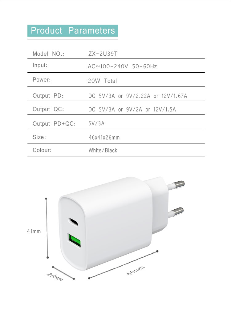 20w Charger qc3.0 18w for iPhone