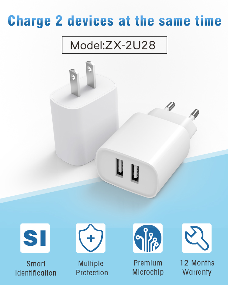 best selling 12W usb charger with EU US KR Plug