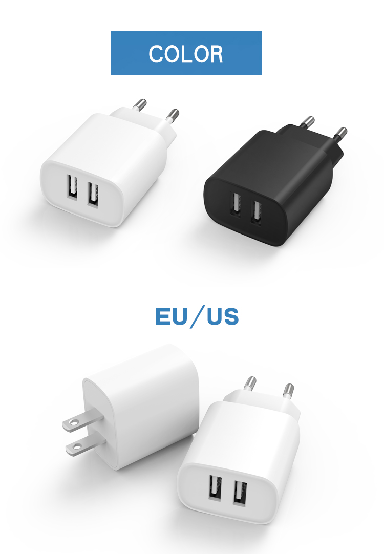 Good quality 12W usb charger with EU US KR Plug